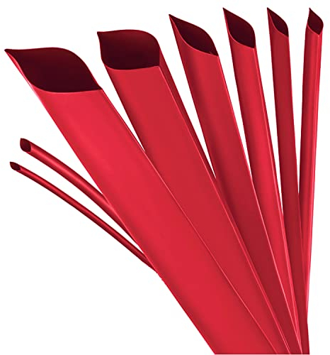 Tubo termorretráctil ISOLATECH por metros rojo con adhesivo Ø 15mm 1 metro 3:1 juego poliolefina para aislar cables conexiones soldadas sin etiquetar resistente a los rayos UV (Ø15mm 1metro)