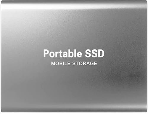 ZWQWRSFXSA 1TB/512GB Portable SSD, Ultra Speed External Solid State Drive, Mobile Solid State Drive External Hard Drive Portable Drive for PC Laptop and Mac Data Storage and Transfer (1TB, Silver)