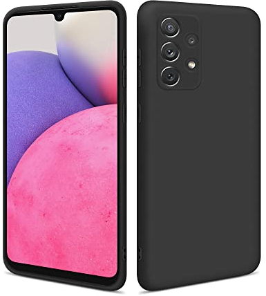 HSP Hülle für Samsung Galaxy A33 5G [Staubabweisend] Handyhülle | Premium TPU Silikon Case Schutzhülle | Kratzfest Stoßfest Fallschutz | Kameraschutz Displayschutz | Passgenau Dünn Matt | Schwarz