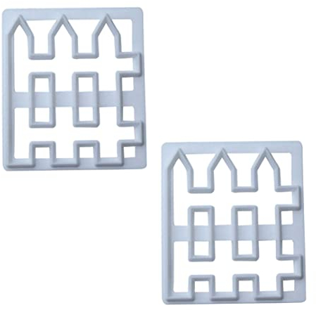 2PCS Wood Fence Cookie Cutter Plastic Fondant Cutting Mold Decorative Cake Border Moulds