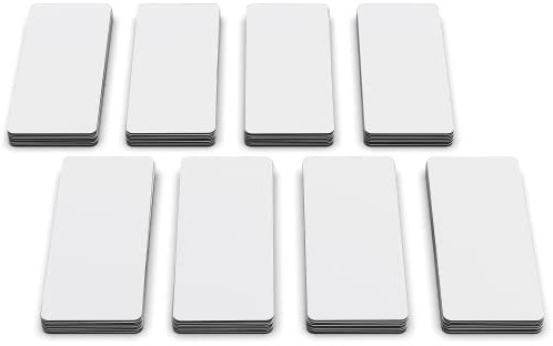 Attractivia Lot de 60 étiquettes magnétiques effaçables à sec de 7,1 x 3 cm, étiquettes effaçables à sec, multi-usages pour bureau, éducation, maison, tableau blanc