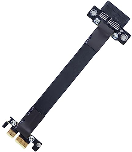 PCI Express 3.0 1X to 1X Extender Riser Cable, Anti-interference EMI Material, 180 Degree Cable, Black, 200mm