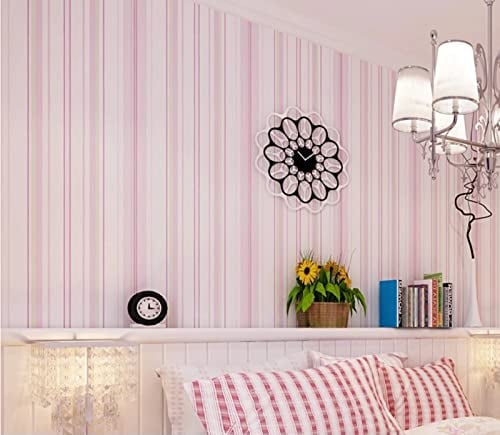 Rosa Vliestapete 9,5 m x 0,53 m Mittelmeer- Wandtapete Streifen Tapete Poster Wanddekoration für Wohnzimmer Küche Schlafzimmer Büro Hotel