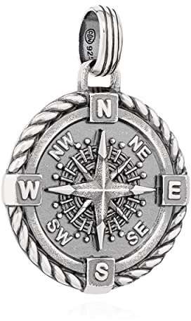 NKlaus 24mm Kettenanhänger Kompass 925 Sterling Silber Nordstern Abschlussgeschenk 14032