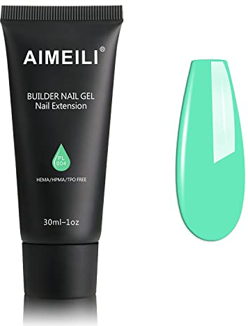 AIMEILI Nail Extension Gel 30ML, Jelly Green False Nail Gel Acrylic Gel Builder Nail Gel UV LED Nail Enhancement Gel Nail Thickening for DIY Salon Nail Art Design 004