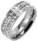 KnBoB Trauringe Ringe, Edelstahl Ring Damen und Herren Silber Breit Ewigkeit mit Weiß Zirkonia Größe 65 (20.7)