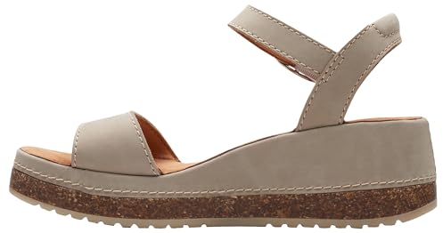 Clarks Damen Kassanda Lily Sandale, Stone Nubuck, 38 EU