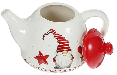 Didiseaon Teteras De Porcelana Para Cafe Crema De Leche Cafetera De Flores Juego Cubiertos Servicio De Navidad Tetera De Fiesta De Navidad Tetera De Ceramica Casera Ensaladera Platos Oficina