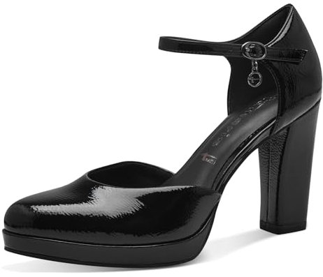 Tamaris Damen Pumps Blockabsatz Vegan; Black, EU 39