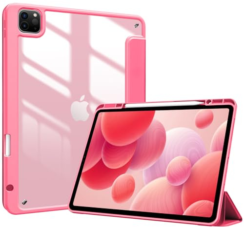 ProCase Cover iPad Pro 12,9 Pollici 2022/2021/2020/2018, Custodia per iPad Pro 12,9 6a/5a/4a/3a Generazione, Cover con Auto Svegliati/Sonno, Angoli di Visualizzazione Regolabili -Rosa Melone