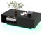 COSTWAY LED Coffee Table, Modern Cocktail Centre Table with 20 RGB Light Colors, Adjustable Brightness, Drawer and Storage Shelf, Wooden Rectangle Smart End Sofa Side Table for Living Room (Black)