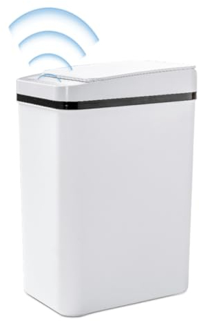 Automatischer Mülleimer, Sensor Mülleimer 12L, Automatischer Flip-Cover, Wasserdichter No Noise, Mülleimer mit langer Batterielebensdauer, Mülleimer für Küche, Bad und Büro, 23.5×15.8×32cm