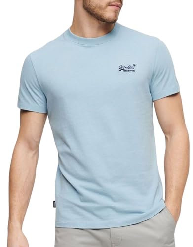 Superdry, T.Shirt Essential Logo EMB Tee, M1011245A, China Blue, M, Man, Adulto