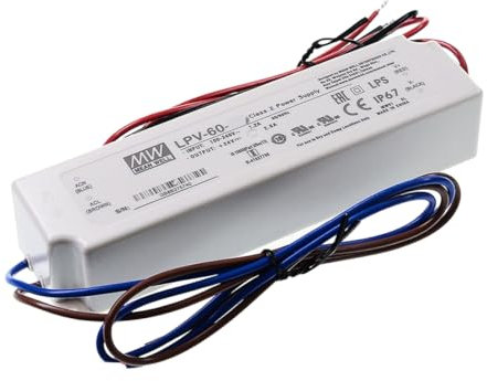 LPV 60W 4A LED Driver， LPV-60-15 AC-DC Single Output Switching Power Supply Converter Transformer con IP67, pressione costante