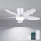 Surtime - Ventilatori a soffitto con luci, 36 ventilatori a soffitto a basso profilo con luce e telecomando/applicazione, montaggio a incasso, reversibile CC, moderni ventilatori a soffitto regolabili