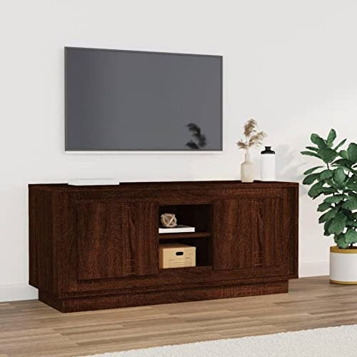 Mengtu Mobili Mobile TV Rovere Marrone 102x35x45cm in Legno Multistrato, Mobile Porta TV, Mobiletto Basso per TV Tavolino Salotto Supporto TV per Salotto Decor per Casa