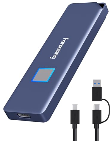 fanxiang 1TB External SSD with Fingerprint Encryption, Up to 1070MB/s, 1TB SSD External Drive, External Solid State Drive, USB-C 3.2 Portable SSD 1TB for Windows, Mac, Android, iPhone15- PS1000 Pro