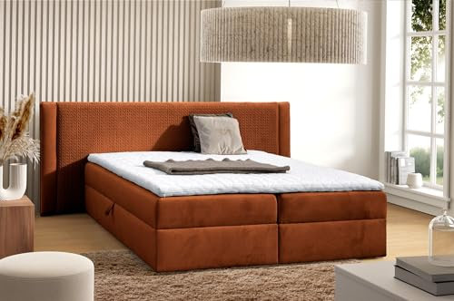 Fun Möbel Boxspringbett Schlafzimmerbett CEDRIC (Terracotta, 120x200 cm)