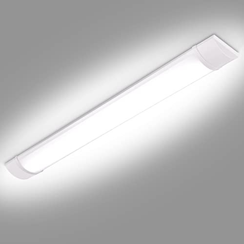 Bellanny 40W LED Batten Light, 4ft 120cm 4800LM 6500K Cool White LED Tube Light, Low Profile Wall or Ceiling Surface Mounted Fitting for Ceiling of Home, Office, Workshop & Garage Lighting