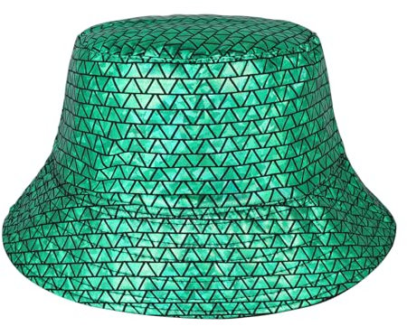 MILAKOO Party Eimer Hut Glittered Unisex Kopfbedeckung Double Side Wear Reversible Holographic Bucket Cap für Rave 80er 90er Party
