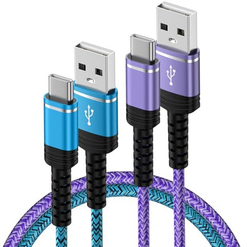 USB C Handy Ladekabel Schnellladekabel, [1M+2M] Typ C Kabel für Samsung Galaxy S24 Ultra/S23 FE/S22/S21/S20/S10/S9/A55 5G/A54/A53/A52/A35/A34/A15/A14/A13/A12, Huawei P40/P30/P20 Lite, Xiaomi 14/13/12