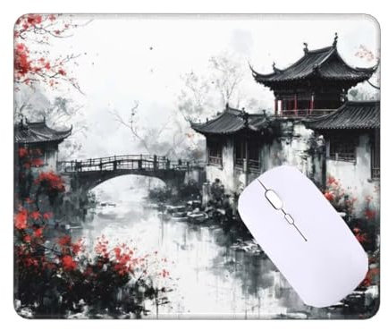 Mauspad Klein Japanische Landschaft Mousepad, Schreibtischunterlage Kinder, Gaming Mauspad 90 X 60 cm rutschfest Wasserdicht VernäHte Kanten Mouse Pad, Verbessert Geschwindigkeit und PräZision T-8988