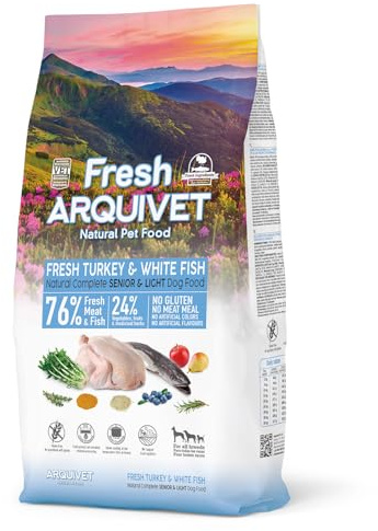 Arquivet Fresh Senior Light Pute & Weißfisch 10Kg - Halbfeuchtes Futter