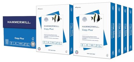 Hammermill Copy Plus 8.5 x 11 Copy Paper, 20 lbs., 92 Bright, 8 Ream (4,000 Sheets) - 105190