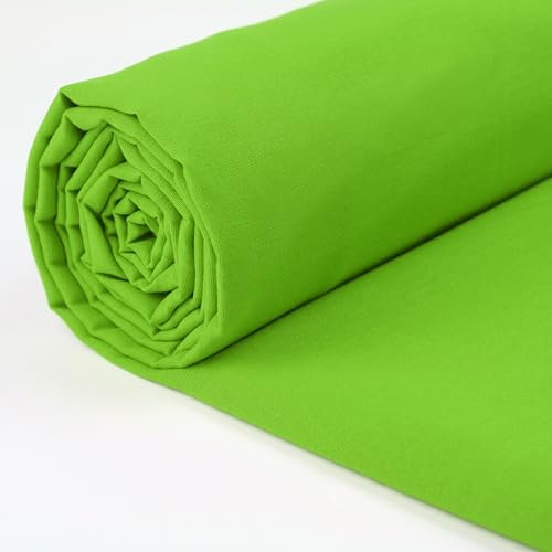 A-Express 100% Baumwollstoff - 150 cm (60 Zoll) Breit – Uni Baumwoll stoff Meterware - Ideal für Patchwork, Nähen, Vorhang, Futter, Bettwäsche, Schneiderei, Kissenbezüge - Lindgrün 0.5 Meter