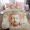 DLERFLOVR Bettwäsche 135x200cm 3-teilig Bettbezug - Zen Wendebettwäsche Bettwäsche mit Reißverschluss, Lotus-Buddha-Statue Bettwäscheset und Kissenbezug 50x75 cm