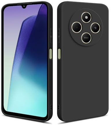 HSP Cover per Xiaomi Redmi 14C, Custodia Silicone, Slim Case, Sottile, Nera | TPU morbido opaco, antiurto, antigraffio, tagli precisi, bordi rialzati, protezione telefono, phone e smartphone