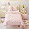 HMtideby Pink Rainbow Toddler Kids Bedding Set for Girls, Cot Bed Duvet Cover with Pillowcase, 2 pcs, 120 x 150 cm