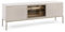 Emporius Haller TV Kommode Beige mit LED, Glas, Lamellen - TV Schrank, Fernseher Kommode, Lowboard 3-türig - 154 cm breit