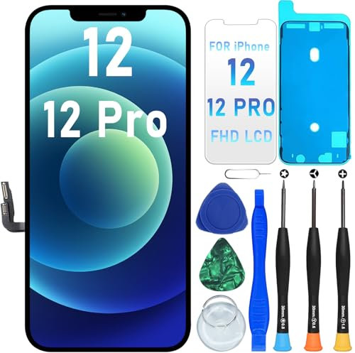 DIGI4U Écran LCD pour iPhone 12/12 Pro 6,1 Pouces écran FHD avec kit de réparation 3D Touch Face ID TrueTone Remplacement Display pour iPhone 12/12 Pro
