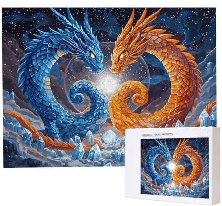 Jigsaw Puzzles für Erwachsene 6000 Teile, Herausforderndes Rätsel, Clevere Rätsel, Puzzlespiele für Die Ganze Familie, Geschenke für Frauen, Geschenke für Männer, Thema: (Tier Drachen) n-156