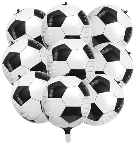 Fußball Party Deko,Helium Ballons,9 Stück Fußball Luftballon | 22 Zoll 4D Fussball geburtstag deko,Ballons Geburtstag,für Spieltag Fussball Sport Thema Geburtstag Party