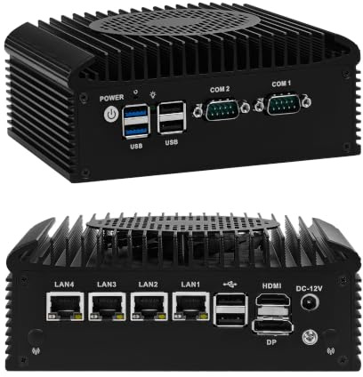 CWWK Mini PC N305 Firewall Appliance, 4 x i226-V 2.5GbE LAN, 2X RS232 COM, Micro OPNsense Box, Industrial Embedded Mini Computer, 16GB DDR4 RAM 512GB M.2 SSD, SIM, AES-NI