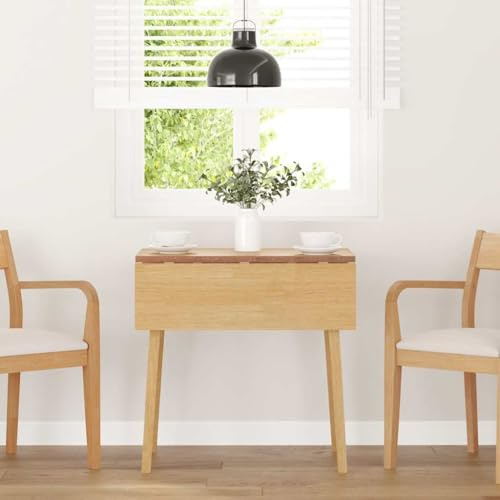 Keeushr Tavolo da pranzo pieghevole tavolo da lavoro in legno massello di gomma con piano stabile per sala da pranzo, home office e uso versatile