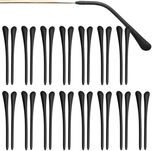 MNYXIS 15 Paires Manchon Silicone pour Branche de Lunette, Branche de Lunette de Rechange Anti-Glisse et Confortable, Protège Branche Lunette pour Lunettes de Soleil, de Vue et de Lecture, Noir