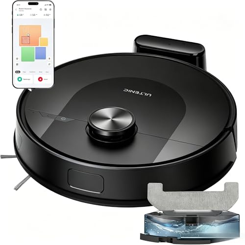 Ultenic Staubsauger Roboter 4000 Pa Saugkraft, 3-in-1 Saug und Wischroboter für Teppich Tierhaare Böden