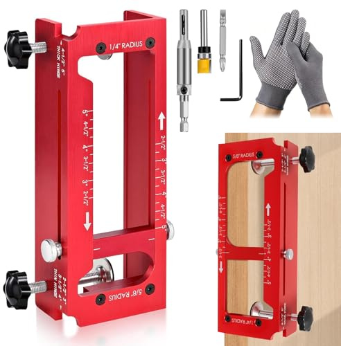 Door Hinge Jig Kit Adjustable Door Hinge Mortiser Jig Tool Aluminum Alloy