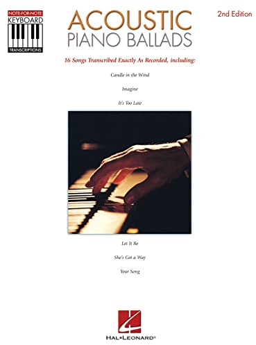 Keyboard Recorded Versions Acoustic Piano Ballads Pf Kbd Book (Note-For-Note Keyboard Transcriptions)