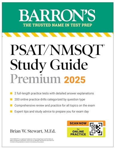 PSAT/NMSQT Premium Study Guide: 2025: 2 Practice Tests + Comprehensive Review + 200 Online Drills (Barron's Test Prep)