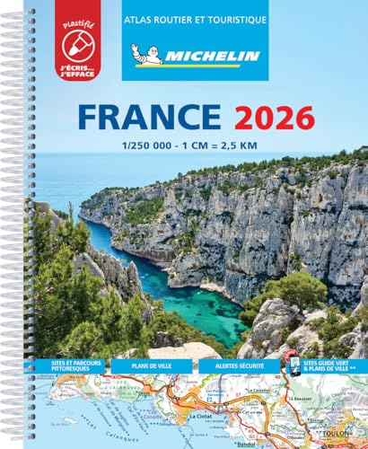 France 2026 - Tourist & Motoring Atlas Laminated Spiral (Gli atlanti stradali)