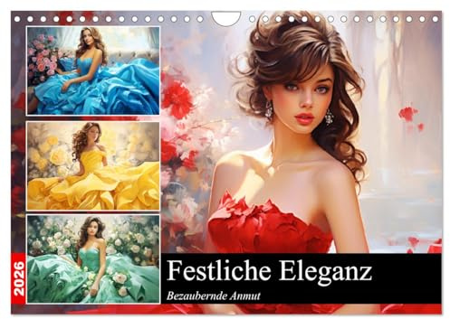 Festliche Eleganz. Bezaubernde Anmut (Wandkalender 2026 DIN A4 quer), CALVENDO Monatskalender: Die bezaubernde Welt schöner Frauen in festlichen Ballkleidern (CALVENDO Menschen)
