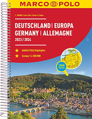 MARCO POLO Reiseatlas 2024/2025 Deutschland 1:300.000: mit Europa 1:4,5 Mio.