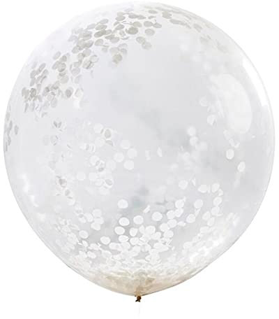 Ginger Ray Konfetti-gefüllte transparente Luftballons, 3 Stück, Party-Dekorationen, 91,4 cm, schöne Botanik