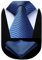 HISDERN Krawatte Navy blau Herren Krawatten mit Einstecktuch Hochzeit Elegant Krawatte & Taschentuch Set Business