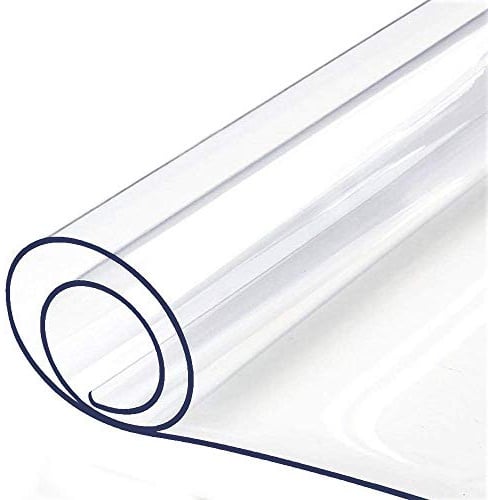 Clear Table Protector for Extra Long Narrow Slim End Table Bench Entryway TV Cabinet Furniture Desk Craft Work Console Folding Dining Tabletop Mat Desktop Pad PVC Plastic Tablecloth Cover 18 x 96 8ft