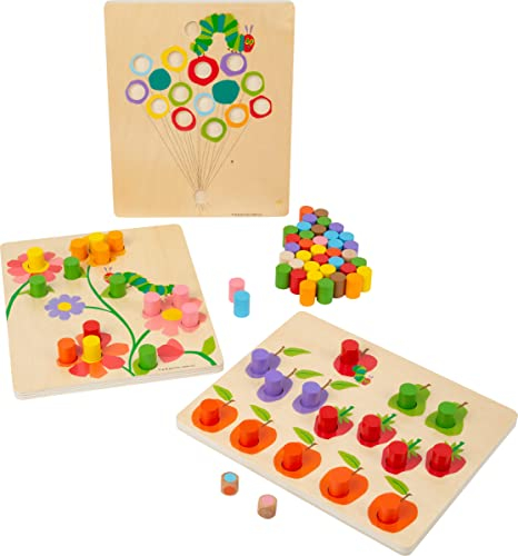 small foot Farbenspiel Raupe Nimmersatt aus Holz, Lernspielzeug zum Sortieren und Farben lernen, ab 4 Jahren, 11431